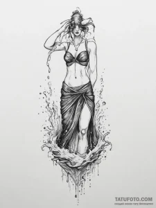 Tattoo sketch aquarius's water-bearer, styliz... - эскиз тату (№1755722067_0, 20.08.2025 20:34) — Tatufoto.com