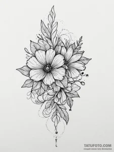 Tattoo sketch a single, continuous fine line... - эскиз тату (№1755723324_0, 20.08.2025 20:55) — Tatufoto.com