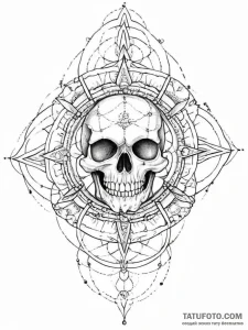 Skeleton, artistic tattoo sketch, black outli... - эскиз тату (№1755724555_0, 20.08.2025 21:15) — Tatufoto.com