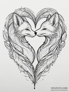 Tattoo design two foxes, their tails forming... - эскиз тату (№1755724758_0, 20.08.2025 21:19) — Tatufoto.com