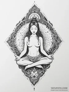 Tattoo sketch: a lunitsa protecting a sleepin... - эскиз тату (№1755726604_0, 20.08.2025 21:50) — Tatufoto.com
