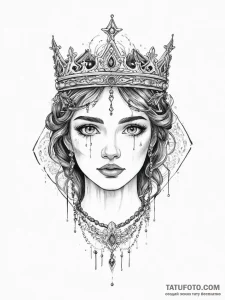Tattoo design: a portrait of marzanna, with e... - эскиз тату (№1755728436_0, 20.08.2025 22:20) — Tatufoto.com