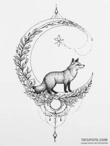 Tattoo design a crescent moon with a shadowy... - эскиз тату (№1755730284_0, 20.08.2025 22:51) — Tatufoto.com
