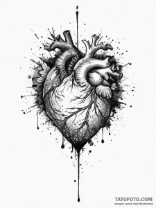 Tattoo design a blackwork heart with a unique... - эскиз тату (№1755732570_0, 20.08.2025 23:29) — Tatufoto.com