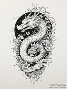 Tattoo sketch a stylized alien flora glowing... - эскиз тату (№1755732764_0, 20.08.2025 23:32) — Tatufoto.com