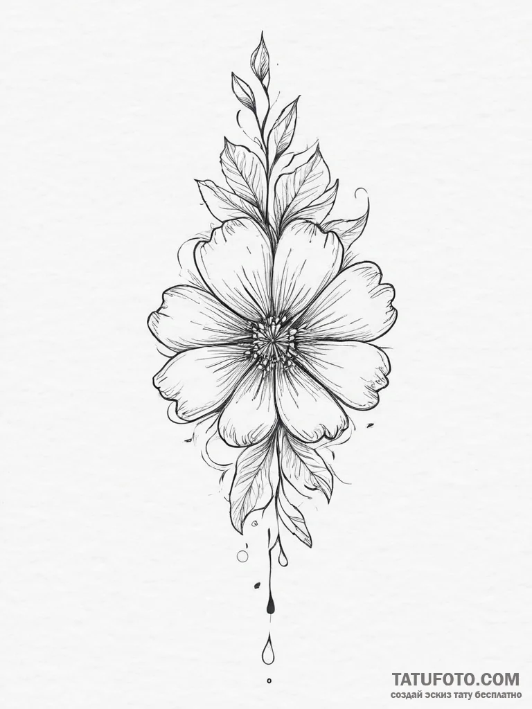 Tattoo sketch a single, falling tear transfor... - эскиз тату (№1755733412_0, 20.08.2025 23:43) — Tatufoto.com