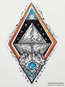 Geode, tattoo line art, old school traditiona... - эскиз тату (№1755733805_0, 20.08.2025 23:50) — Tatufoto.com
