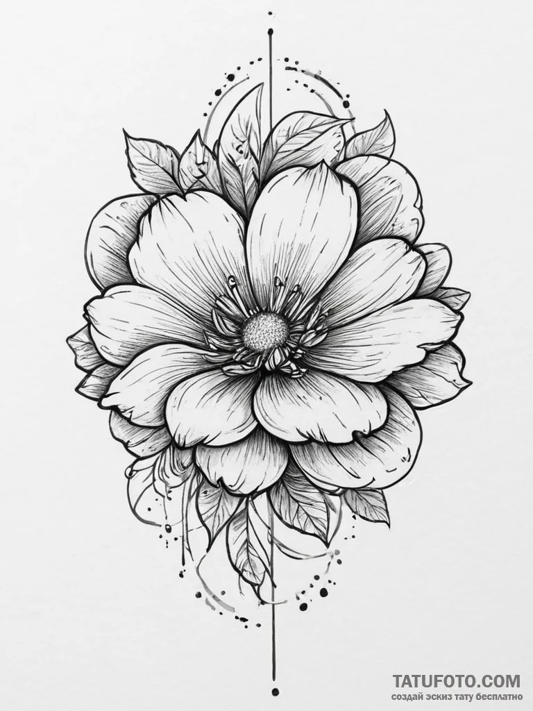 Tattoo sketch a personal birth flower combine... - эскиз тату (№1755736267_0, 21.08.2025 00:31) — Tatufoto.com