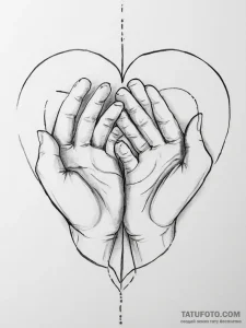 Tattoo sketch a heart shape created by the ne... - эскиз тату (№1755737053_0, 21.08.2025 00:44) — Tatufoto.com