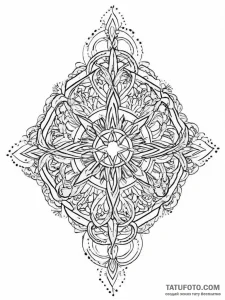 Tattoo design: a kolovrat with interwoven pat... - эскиз тату (№1755737638_0, 21.08.2025 00:53) — Tatufoto.com