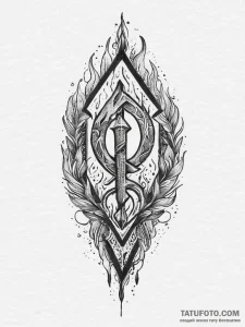 83. tattoo sketch: "krada" rune stylized as a... - эскиз тату (№1755737839_0, 21.08.2025 00:57) — Tatufoto.com