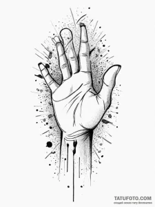Tattoo sketch a hand reaching out to touch a... - эскиз тату (№1755738434_0, 21.08.2025 01:07) — Tatufoto.com