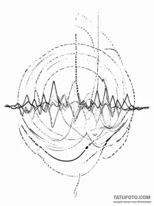Tattoo sketch an abstract depiction of sound... - эскиз тату (№1755739228_0, 21.08.2025 01:20) — Tatufoto.com