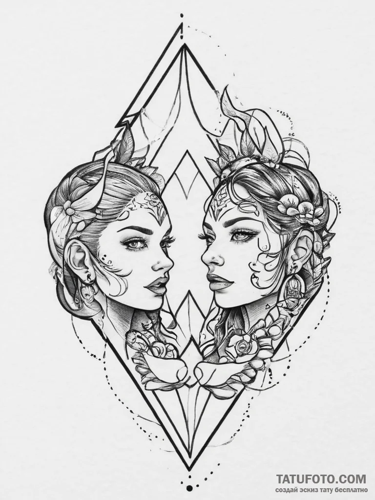 Tattoo design a pair of matching rings, one o... - эскиз тату (№1755740016_0, 21.08.2025 01:33) — Tatufoto.com