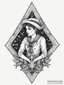 Card suits, ink illustration for tattoo, old... - эскиз тату (№1755740430_0, 21.08.2025 01:40) — Tatufoto.com