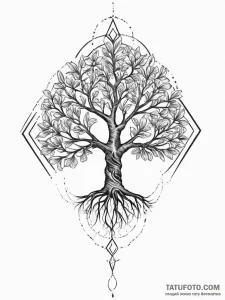 Tattoo design a stylized tree of life where t... - эскиз тату (№1755741828_0, 21.08.2025 02:03) — Tatufoto.com