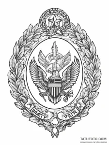 Tattoo design a generic military badge or ins... - эскиз тату (№1755742225_0, 21.08.2025 02:10) — Tatufoto.com