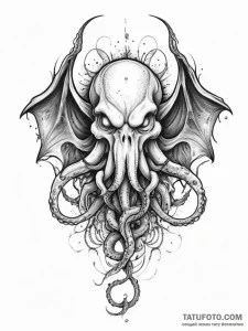 Cthulhu, concept art for tattoo, new school t... - эскиз тату (№1755742827_0, 21.08.2025 02:20) — Tatufoto.com