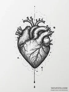Tattoo design a pixelated heart that slowly t... - эскиз тату (№1755743821_0, 21.08.2025 02:37) — Tatufoto.com