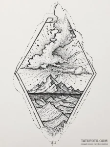 Tattoo sketch an abstract representation of a... - эскиз тату (№1755744625_0, 21.08.2025 02:50) — Tatufoto.com