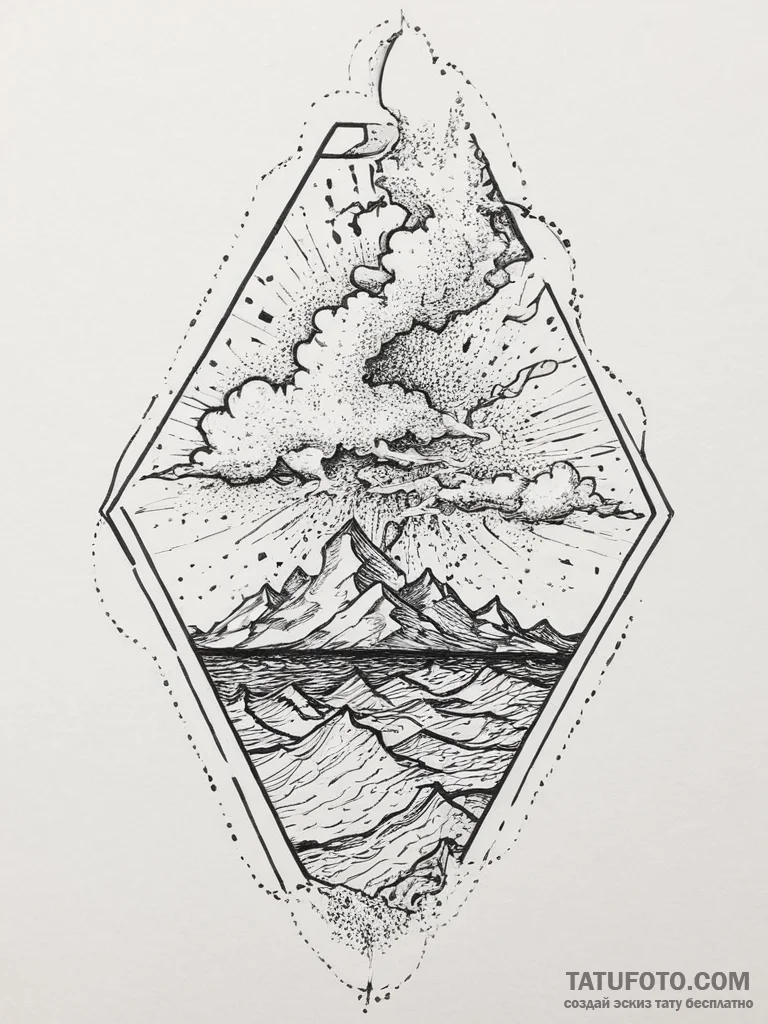 Tattoo sketch an abstract representation of a... - эскиз тату (№1755744625_0, 21.08.2025 02:50) — Tatufoto.com