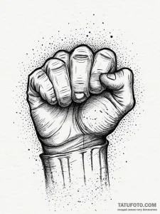 Tattoo sketch a clenched fist made of stylize... - эскиз тату (№1755746811_0, 21.08.2025 03:26) — Tatufoto.com