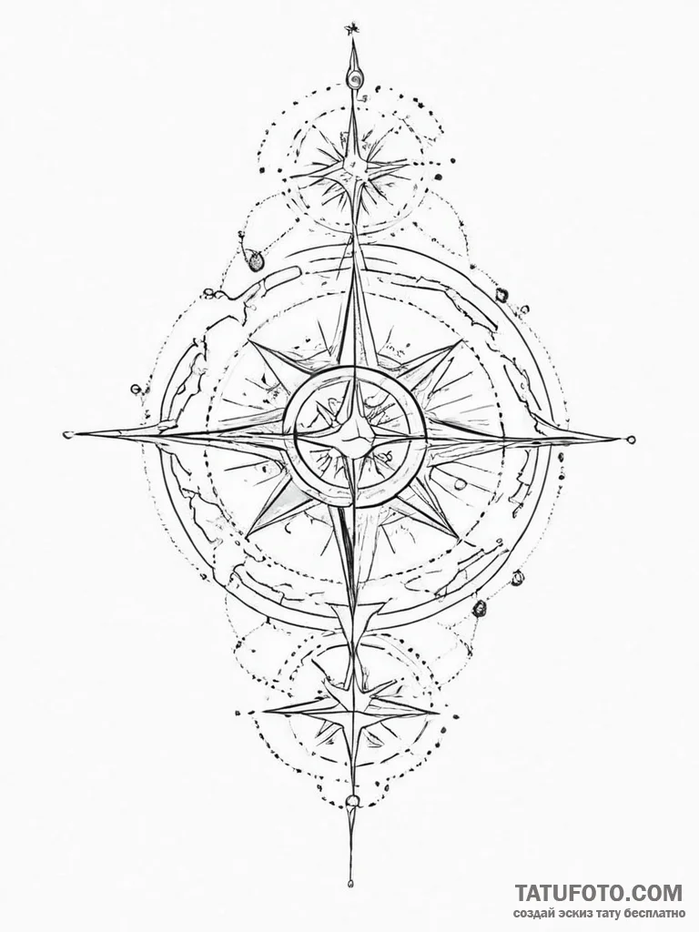 Tattoo design a celestial map with a personal... - эскиз тату (№1755747013_0, 21.08.2025 03:30) — Tatufoto.com