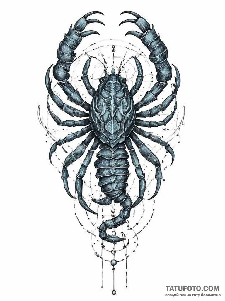 Tattoo design a realistic scorpio scorpion, w... - эскиз тату (№1755747410_0, 21.08.2025 03:36) — Tatufoto.com