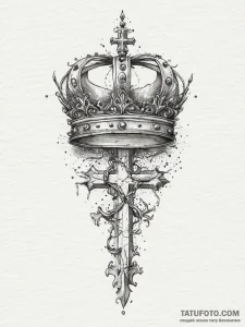 Crown, tattoo drawing outline, sketch tattoo... - эскиз тату (№1755748411_0, 21.08.2025 03:53) — Tatufoto.com