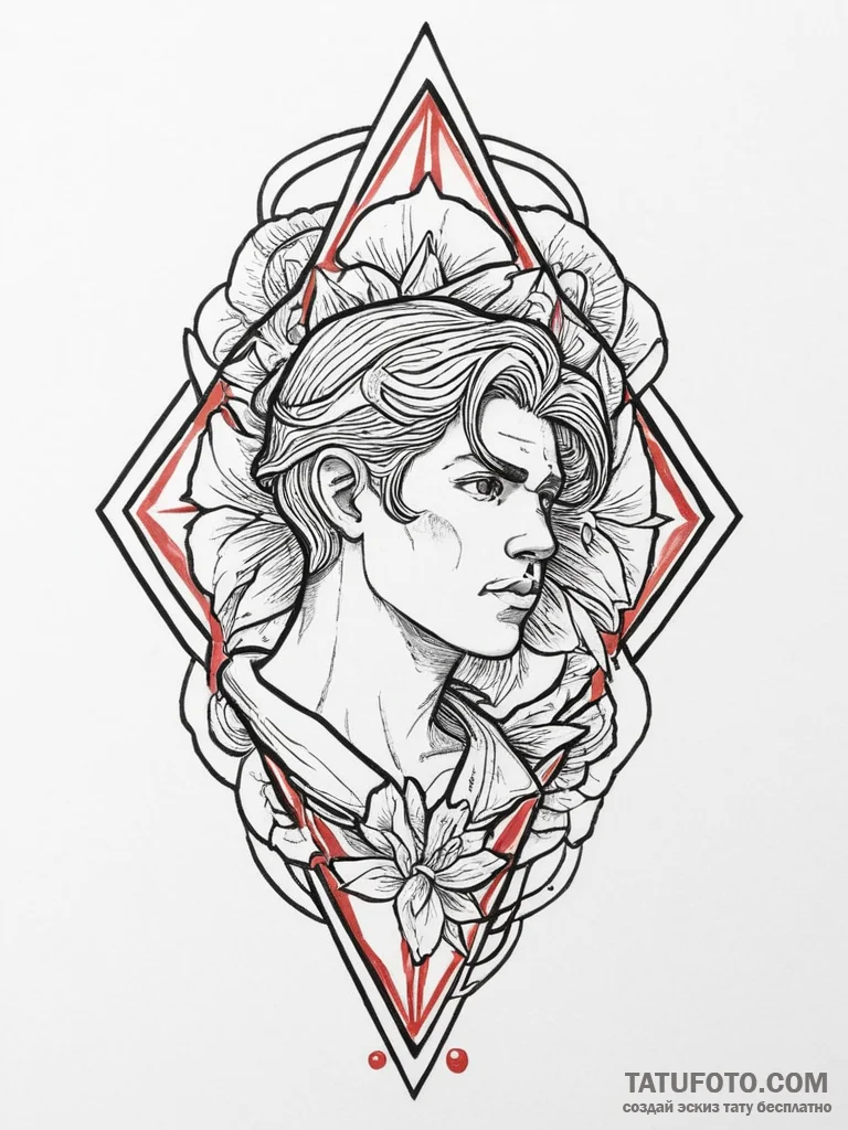 Narcissus, tattoo sketch design, old school t... - эскиз тату (№1755749809_0, 21.08.2025 04:16) — Tatufoto.com