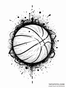Tattoo design a basketball or football with a... - эскиз тату (№1755750210_0, 21.08.2025 04:23) — Tatufoto.com