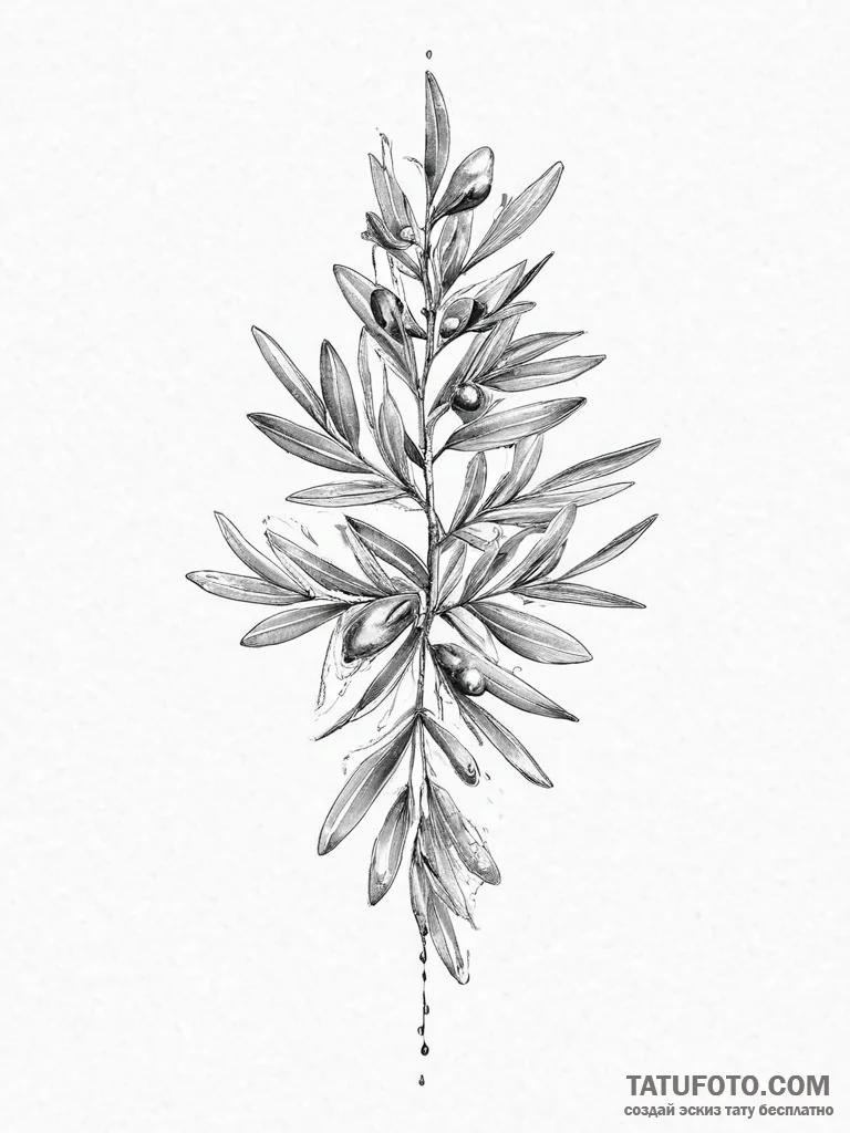 Olive branch - эскиз тату (№1755751405_0, 21.08.2025 04:43) — Tatufoto.com