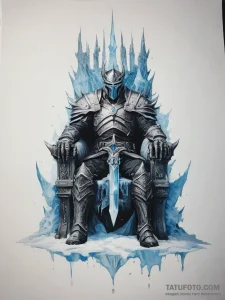 Lich king on a throne of ice and bone - эскиз тату (№1755780717_0, 21.08.2025 12:51) — Tatufoto.com