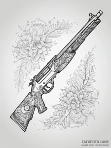 Tattoo design an abstract rifle outline with... - эскиз тату (№1755780976_0, 21.08.2025 12:56) — Tatufoto.com