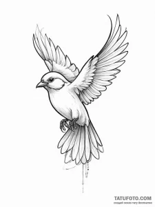 Tattoo design a small, clean outline of a bir... - эскиз тату (№1755781949_0, 21.08.2025 13:12) — Tatufoto.com
