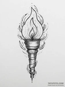 Torch, concept art for tattoo, minimalist tat... - эскиз тату (№1755782536_0, 21.08.2025 13:22) — Tatufoto.com
