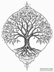 Tattoo sketch a blackwork tree of life with t... - эскиз тату (№1755786504_0, 21.08.2025 14:28) — Tatufoto.com