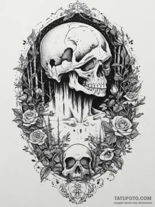 A shot of a person foraging for wild mushroom... - эскиз тату (№1755787092_0, 21.08.2025 14:38) — Tatufoto.com