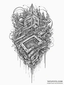 Tattoo sketch a hacker's code flowing down a... - эскиз тату (№1755788295_0, 21.08.2025 14:58) — Tatufoto.com
