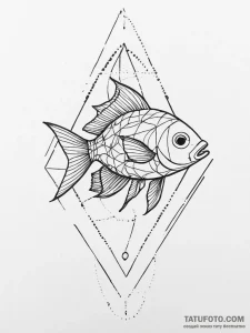 Tattoo sketch geometric fish, tattoo drawing... - эскиз тату (№1755799413_0, 21.08.2025 18:03) — Tatufoto.com