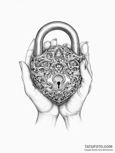 Tattoo hands with a lock - эскиз тату (№1755801571_0, 21.08.2025 18:39) — Tatufoto.com