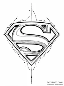 Tattoo sketch man of steel superman symbol - эскиз тату (№1755802964_0, 21.08.2025 19:02) — Tatufoto.com