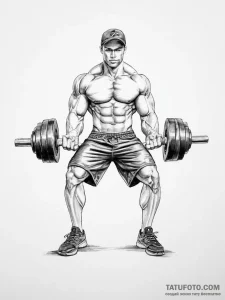 Tattoo sketch trainer dumbbell and weights - эскиз тату (№1755805938_0, 21.08.2025 19:52) — Tatufoto.com