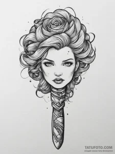 Tattoo sketch hairbrush, tattoo sketch design... - эскиз тату (№1755806531_0, 21.08.2025 20:02) — Tatufoto.com