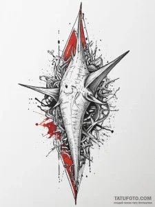 Tattoo sketch sawfish, tattoo drawing outline... - эскиз тату (№1755806932_0, 21.08.2025 20:08) — Tatufoto.com