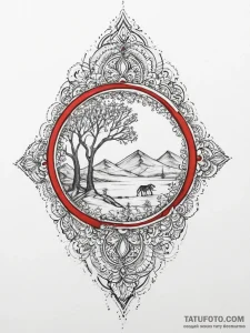 Tattoo sketch african landscape, concept art... - эскиз тату (№1755808319_0, 21.08.2025 20:31) — Tatufoto.com