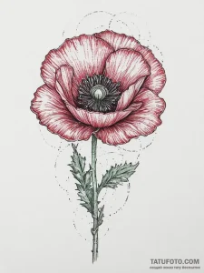 Tattoo sketch poppy, concept art for tattoo,... - эскиз тату (№1755808716_0, 21.08.2025 20:38) — Tatufoto.com