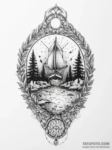 Tattoo sketch узор в виде леса, tattoo flash... - эскиз тату (№1755809926_0, 21.08.2025 20:58) — Tatufoto.com