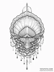 Tattoo sketch shell, ink illustration for tat... - эскиз тату (№1755810323_0, 21.08.2025 21:05) — Tatufoto.com