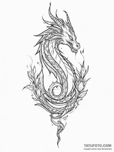 Tattoo sketch tribal дракон, artistic tattoo... - эскиз тату (№1755812119_0, 21.08.2025 21:35) — Tatufoto.com